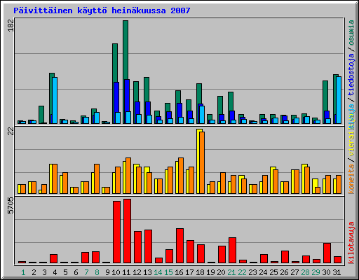 P�ivitt�inen k�ytt� hein�kuussa 2007