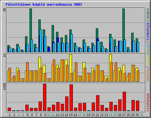 P�ivitt�inen k�ytt� marraskuussa 2007