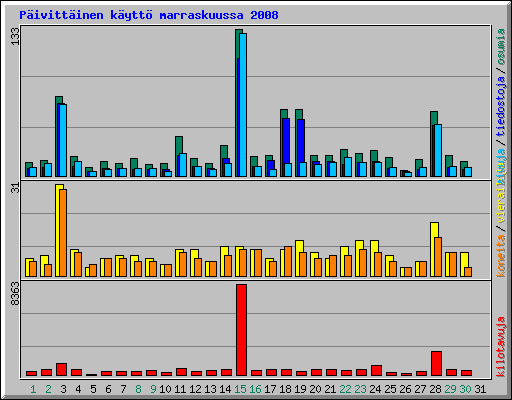 P�ivitt�inen k�ytt� marraskuussa 2008