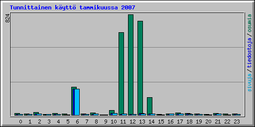 Tunnittainen k�ytt� tammikuussa 2007