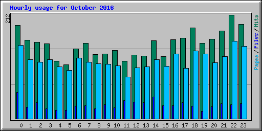 Hourly usage for October 2016