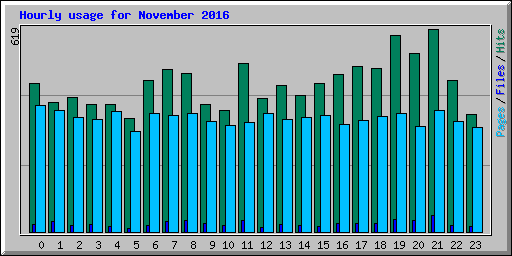 Hourly usage for November 2016
