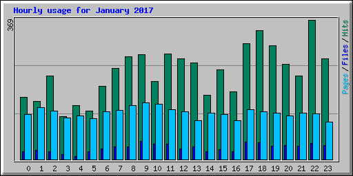 Hourly usage for January 2017