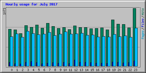 Hourly usage for July 2017