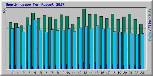 Hourly usage for August 2017